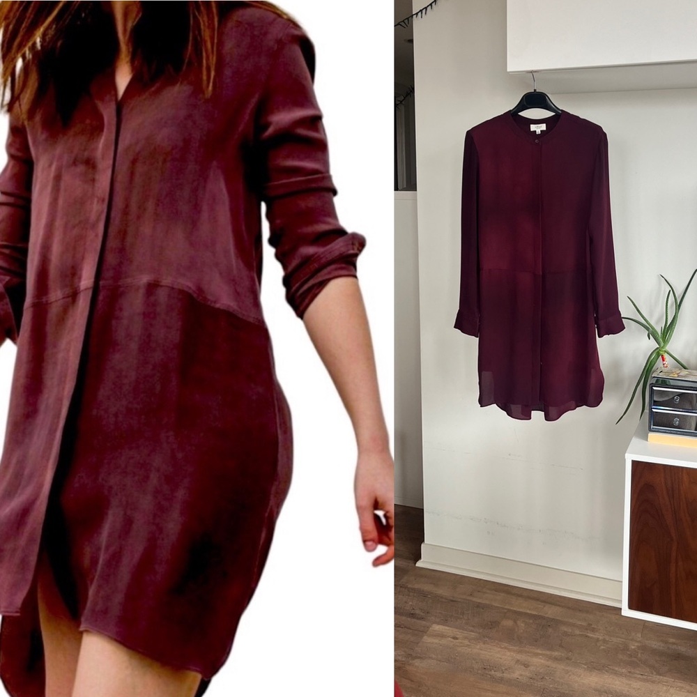 Aritzia Wilfred Silk Long Sleeve Formal Wedding Guest Evening Blouse Size XS